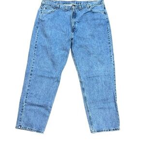 Men Carhartt‎ Relaxed Fit Tapered Leg Light Wash Denim Jeans B17-STW Size 46x32